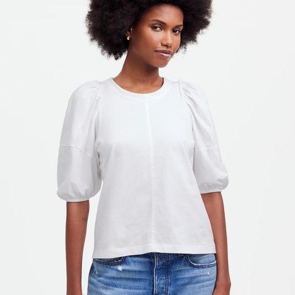 Madewell Tops - Madewell white Puff-Sleeve Tee